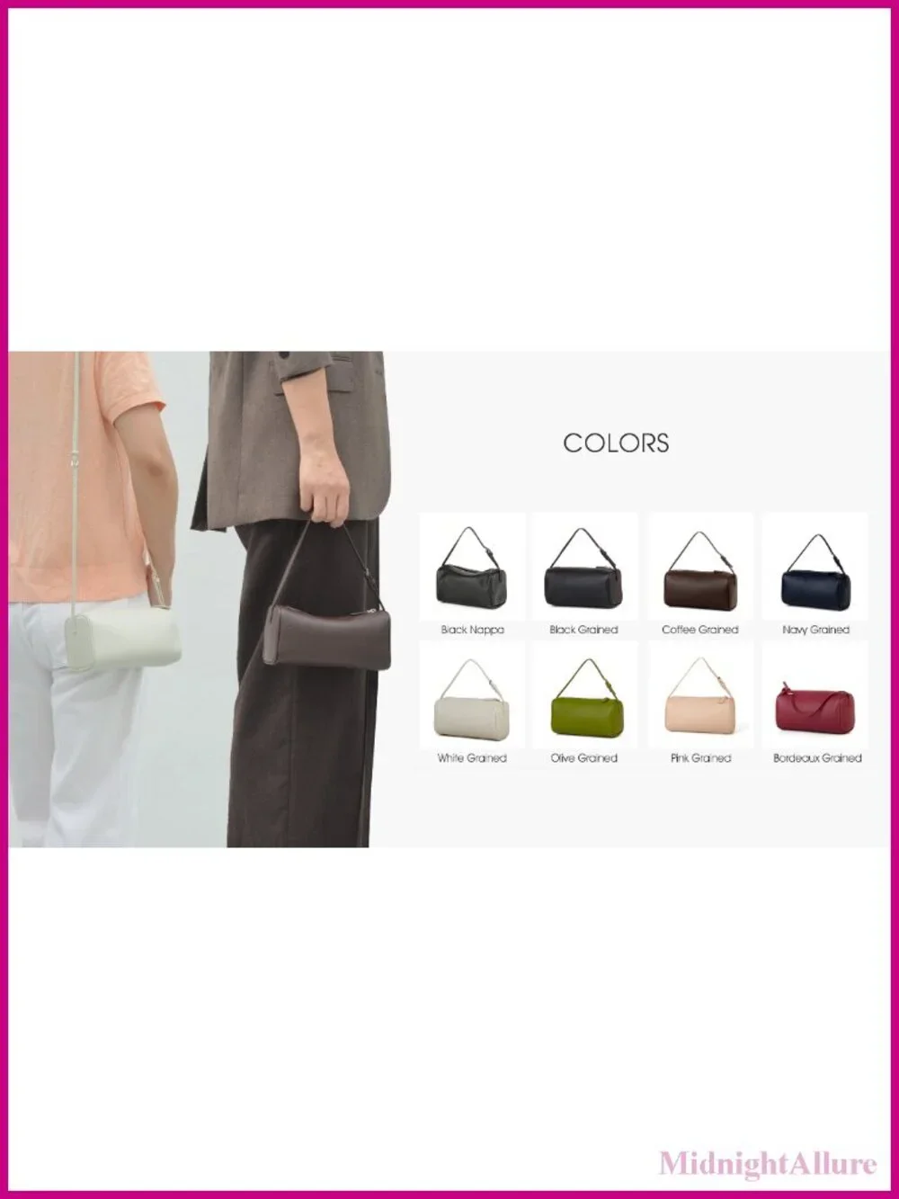 Full-Grained Leather Crossbody Hobo Bag Small Shoulder Purse